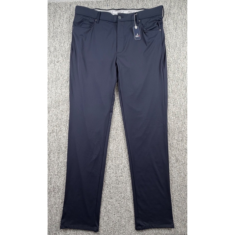 Johnnie-O Performance Pants Men 34x34 Navy Blue Stretch Golf Trousers JMPA100030